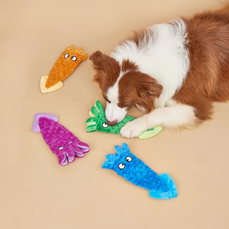 

1pc Ocean Squid Octopus Design Pet Grinding Teeth Squeaky Plush Toy, Chewing Toy For Dog Interactive Supply