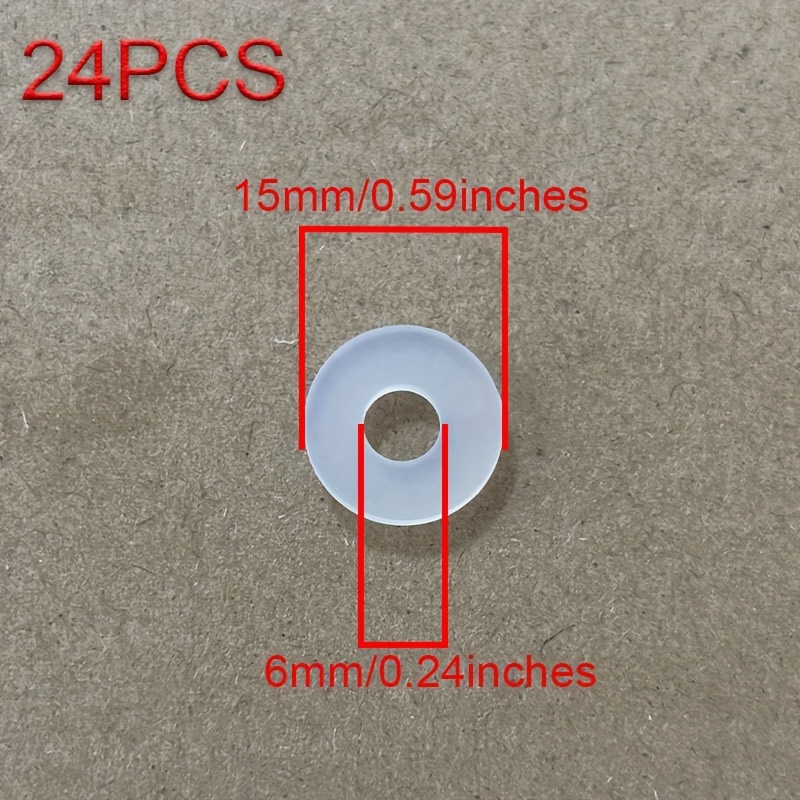 TEMU Juntas de silicona blancas, 12/24 piezas, almohadillas de de silicona para tuberías, anillos de tornillo para el hogar, almohadillas interiores
