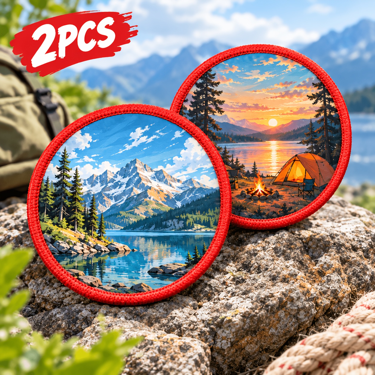 TEMU 2/4/6pcs Custom Round Transfer Patches, , Customizable With Personal Logo Images, , Suitable For Backpacks, Clothing, And Hat Decoration