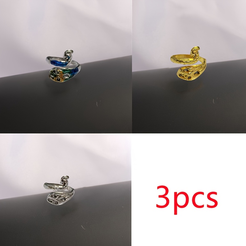 TEMU 3pcs Adjustable Knit Loop Crochet Loop Knitting Additions, Handmade Weaving Ring, Premium Peacock Ring, Thread Guide Finger Sleeve Knitting