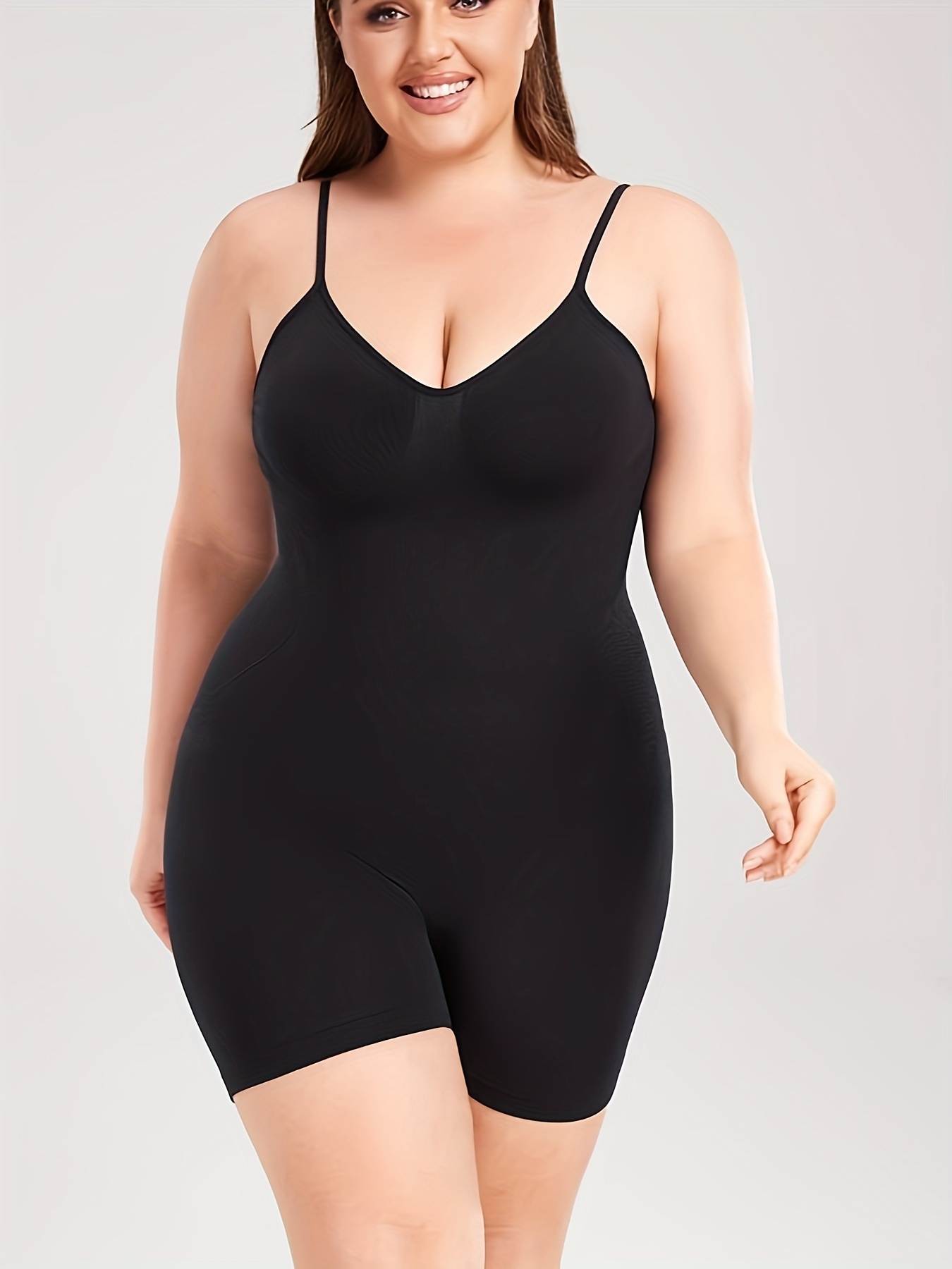 Women s Plus Simple Shapewear Bodysuit Plus Size Tummy Control Slimming Body Shaper