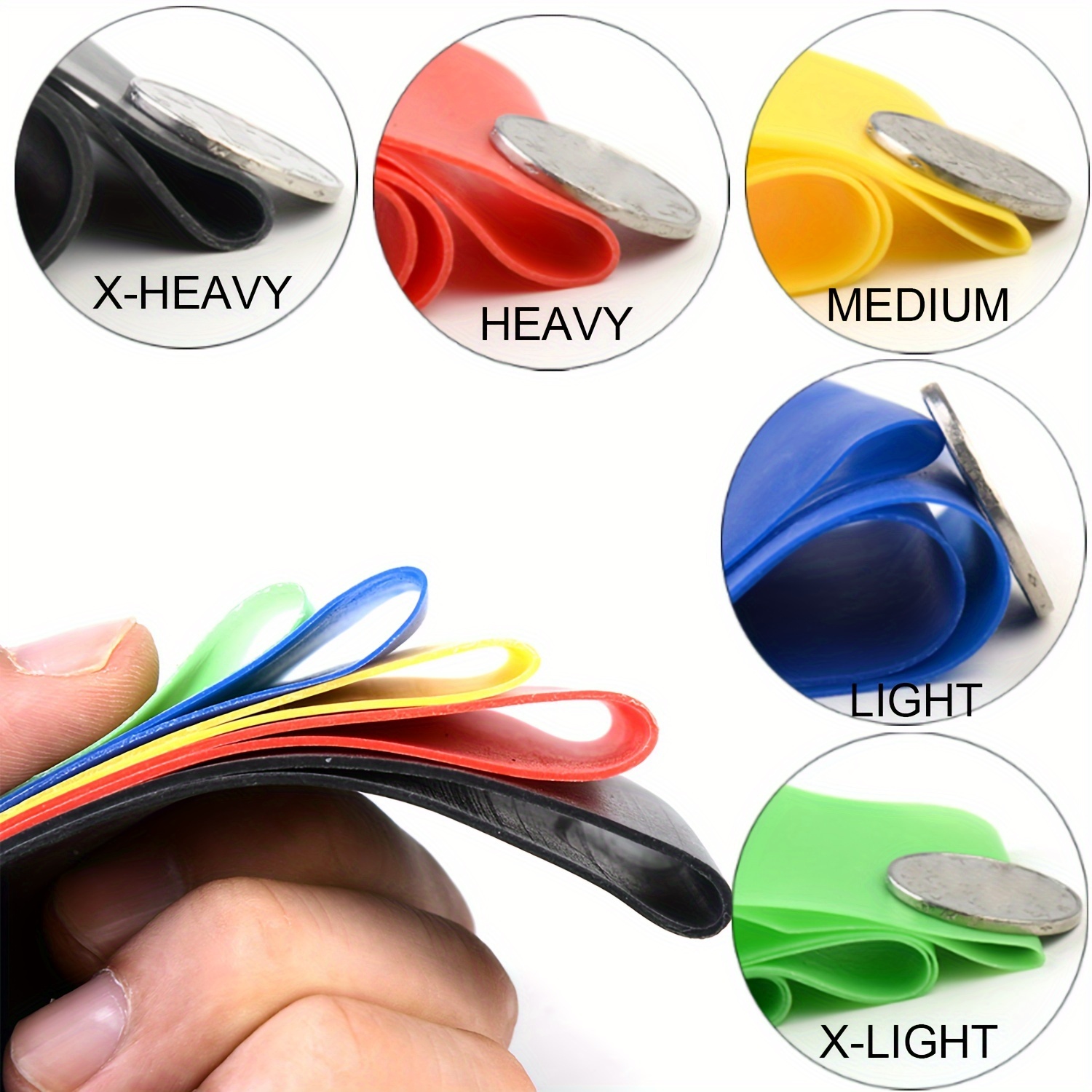 1/5pcs Premium Elastic Resistance Bands for Yoga, Pilates, and Home Workouts - Strengthen and Tone Your Body with Ease