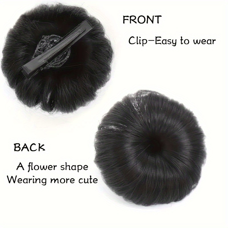 a set of synthetic small hair buns with duckbill clips Product details 2