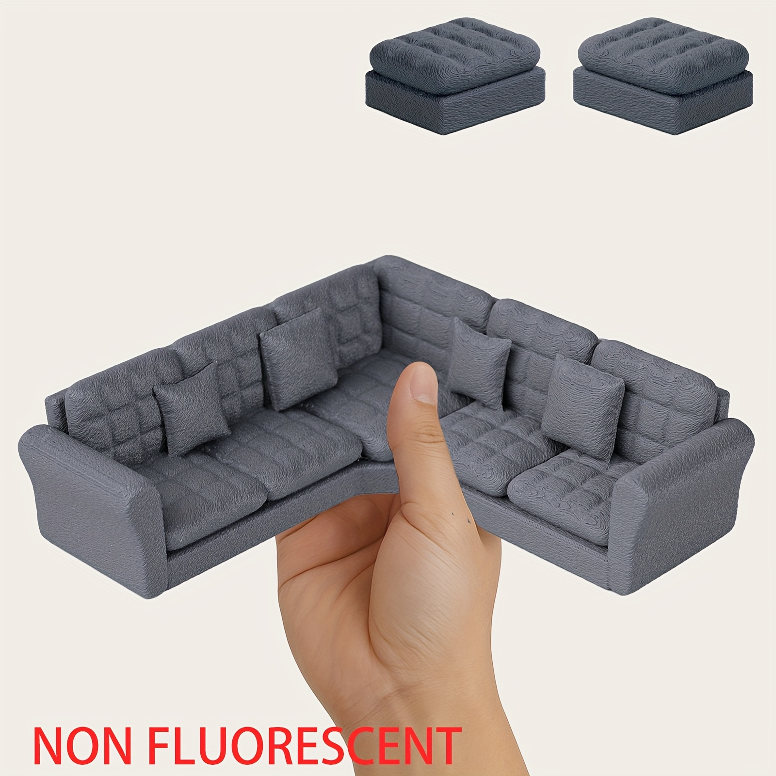 Chiwanji 1/12 Puppenhaus Sofa Schwarz - Miniatur Möbel Für Puppenstube