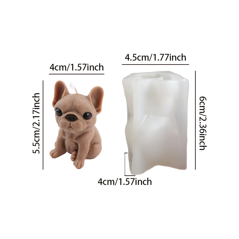 E-shop Bulldog Kerzenform - Wiederverwendbare Silikon Kerzenformen, Hochtemperaturbeständig und Leicht zu Reinigen - Perfektes Geschenk für