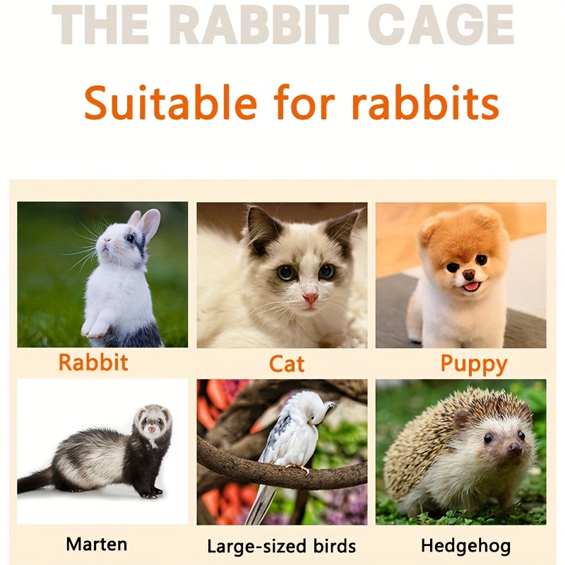 Rabbit Cage, Double-layer Design, Encrypted Design, Suitable For Guinea Pigs, Dutch Pigs, Rabbits, Pigeons, Cats, Hedgehogs And Other Pets, With Four Supplies: Manure Tray, Food Box, Water Box, Foot Mat