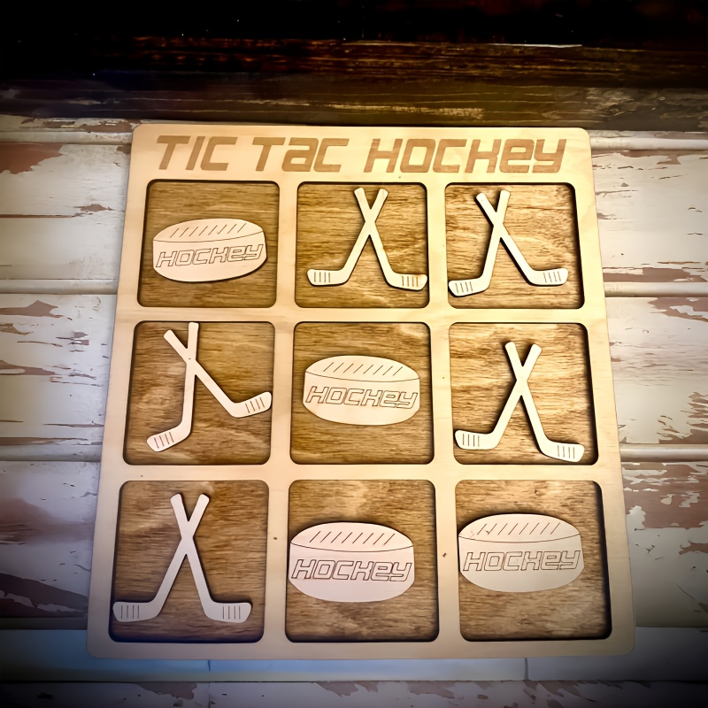 Image of Wooden Hockey Game, Wooden Ice Hockey Board Game, Family Gathering Activity, Ideal Hockey Gift, Birthday Present, Board Game