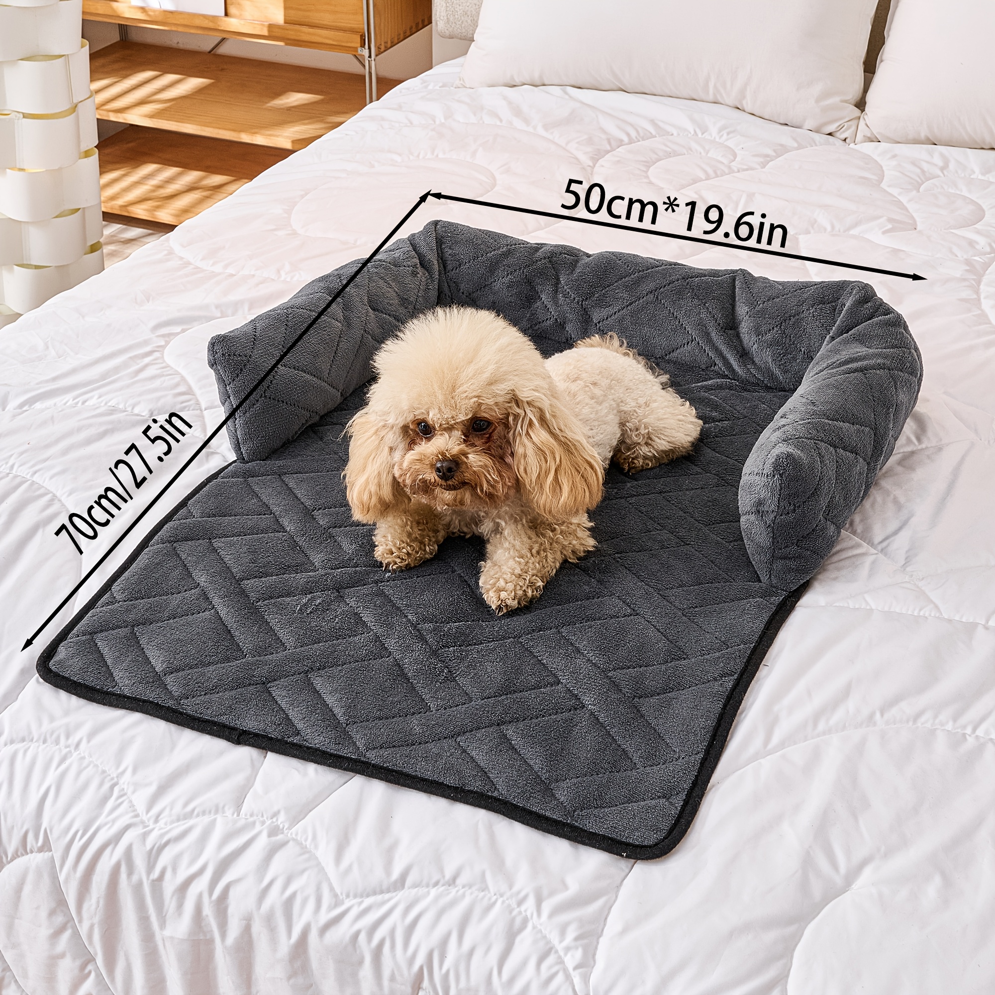 TEMU A Plush Pet Mat With A Diamond Pattern, Designed For , Suitable As A Pet Sofa Or Bed, Dog Training Pad, Machine Washable, In Sizes For Small,