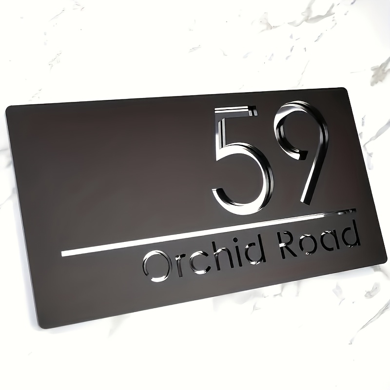 

A Customizable Acrylic Door Number Plate And Address Sign That Supports Multiple Languages, Resistant To Uv And Weather, For Personalized Outdoor Address Signage.