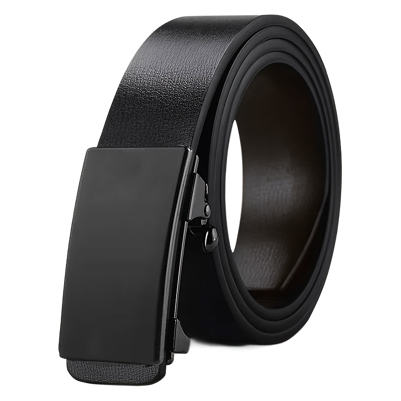 Men's Automatic Belt Ties, Pure Black Business Belt