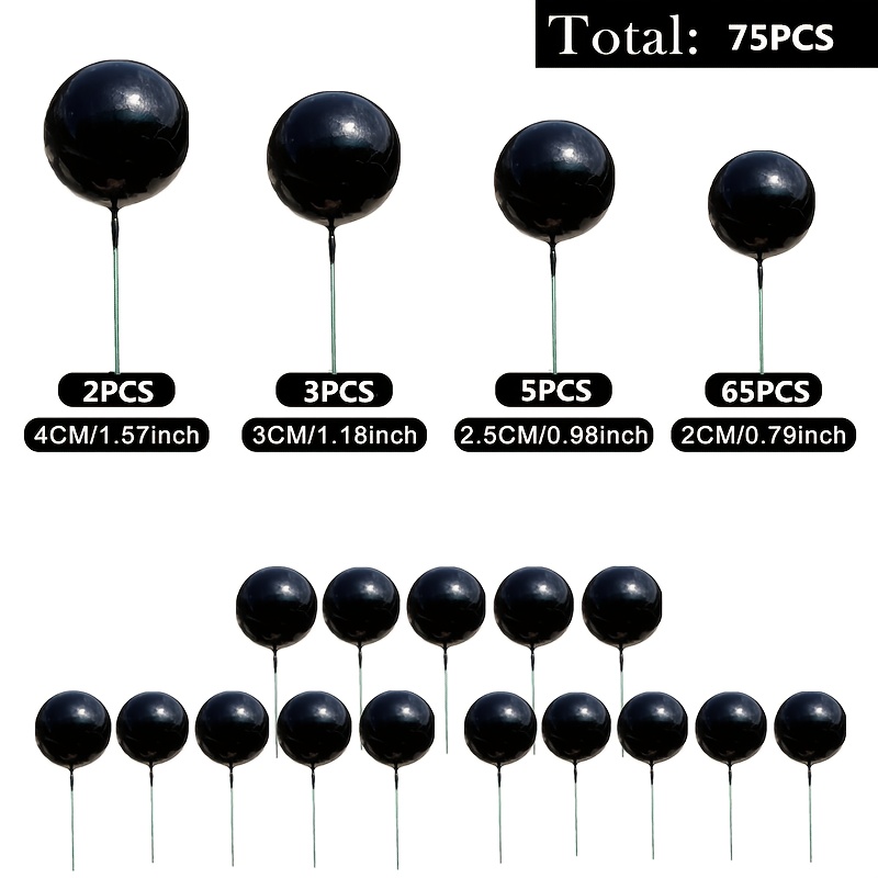 TEMU 75pcs With Cake Decoration Balloon Cupcake Decoration Foam Cake Decoration Ball Cake Ball Decoration Birthday Pie Anniversary Cake Decoration