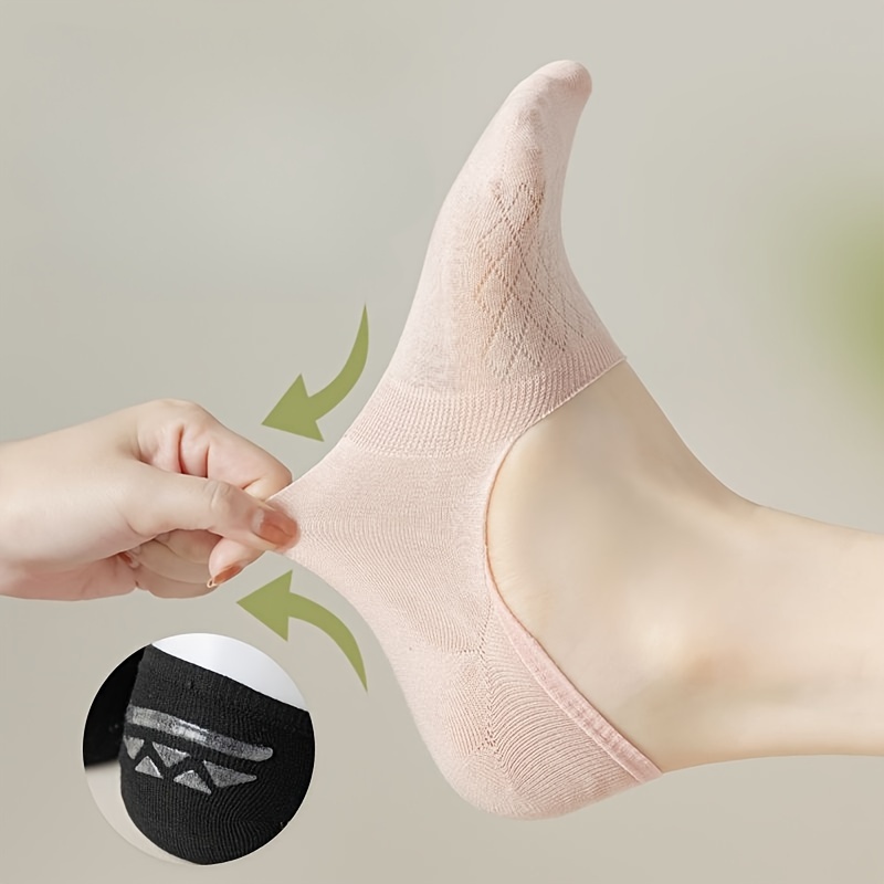 8 Pairs of Versatile Spring/Summer Japanese Candy-Colored Breathable Diamond Pattern Casual Socks