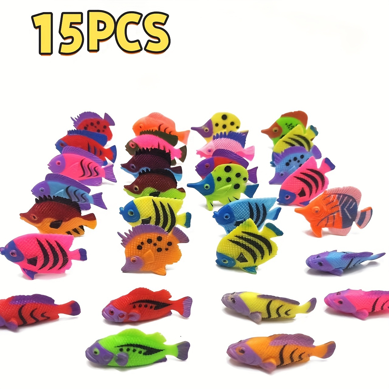 

15pcs Realistic Floating Artificial Fish Decorations For Aquariums - Vibrant Plastic Miniature Fish Ornaments, Lifelike Swimming Action, Fish Tanks & Bathroom Decor