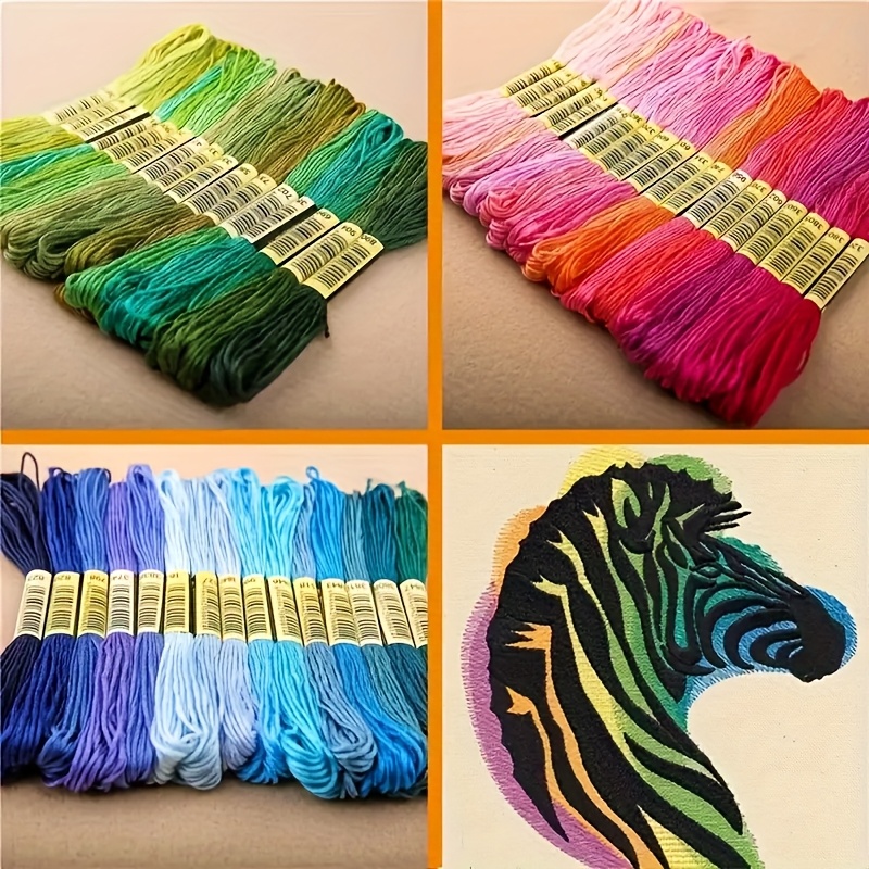 74/224pcs Polyester Embroidery Thread Set with Winding Cards