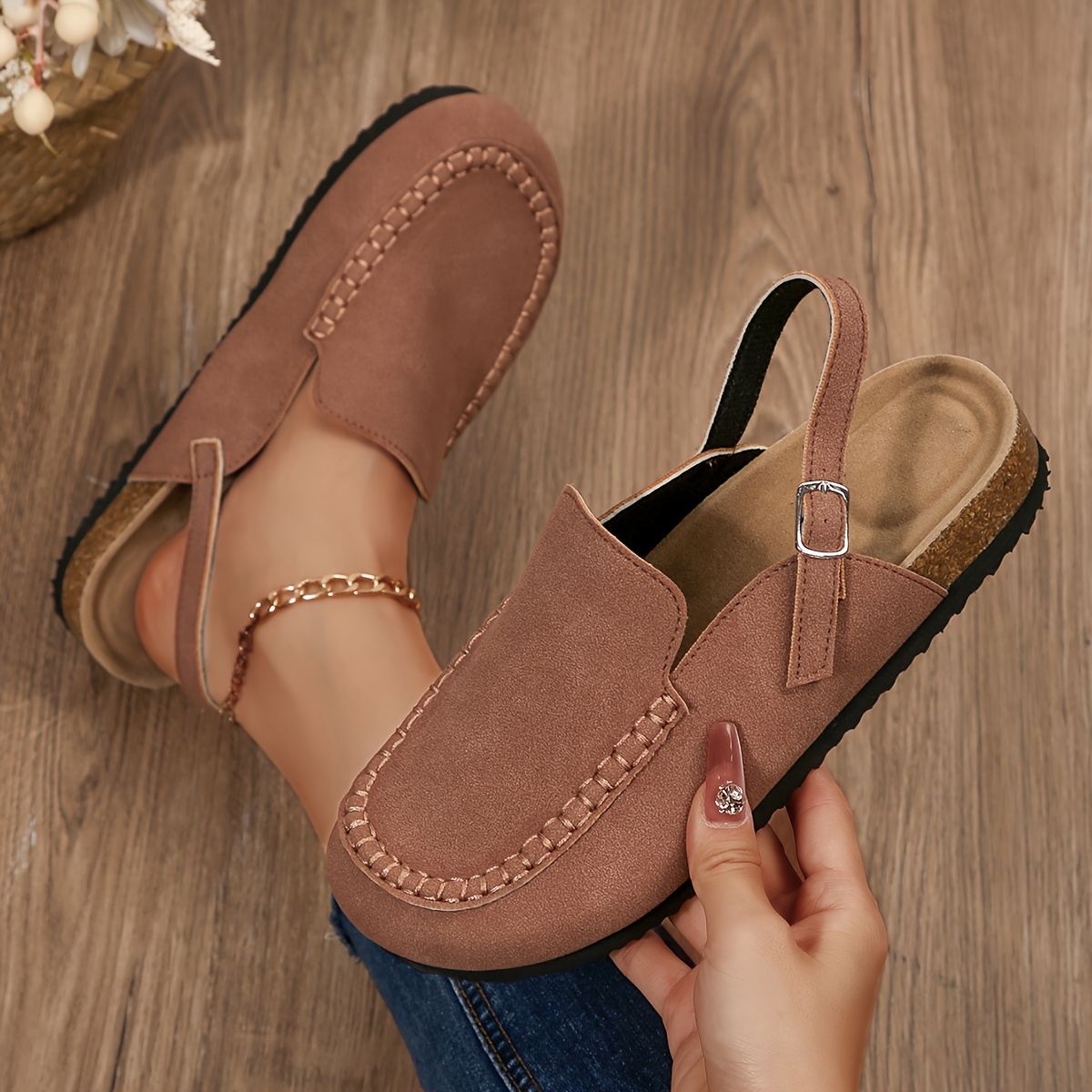 womens fashion versatile oversized slip   covered toe flat shoes   summer style comfortable stylish thick soled shoes women shoes
