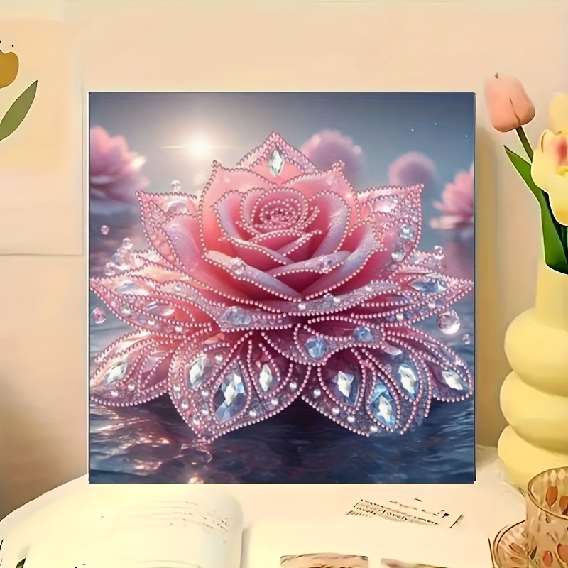 TEMU 1pc 30 X 30cm/ 11.8 X 11.8in Frameless 5d Irregular Shaped Diamond Painting Kit, Gift For Mom With Beautiful Floral Pattern For Wall Decor,