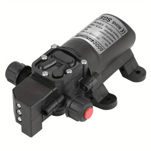 12v high pressure self priming diaphragm water pump 130psi 6lpm automatic switch durable abs material ideal for car wash tap water pressurization fish tank bath and more 6 45in length