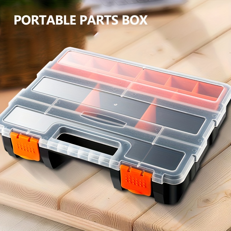 Double Layer Plastic Storage Box Portable Parts Box Toolbox - Temu