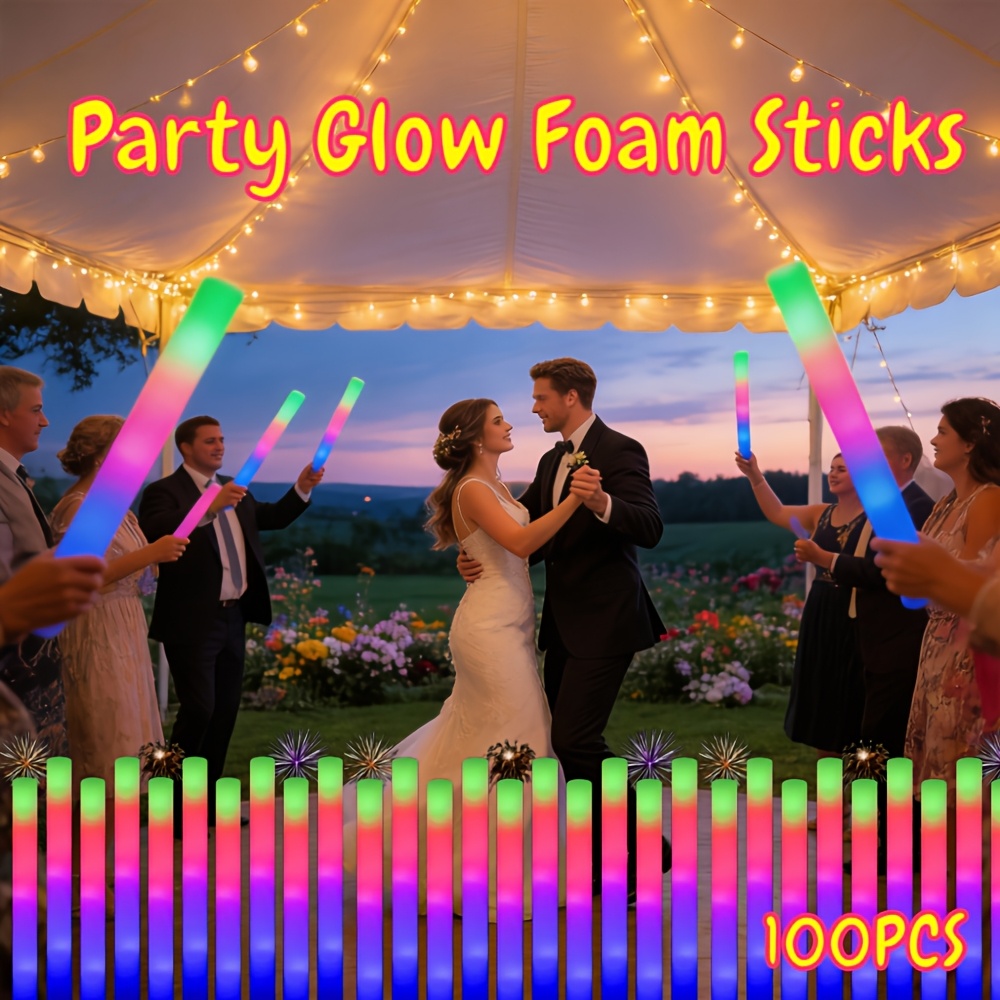 100pcs pack   3 mode color changing flashing party favors with flashing   suitable for weddings birthdays concerts camping for halloween christmas diwali easter oktoberfest   devices
