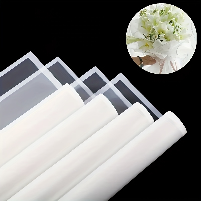 E-shop 20 Blätter Halbtransparentes Weißes Blumen-Geschenkpapier, Wasserdichtes Rosenstrauß-Geschenkpapier, Premium Blumenstrauß-Geschenkpapier,