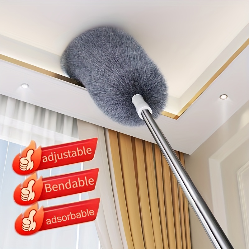 versatile retractable vacuum cleaner with flexible head reusable washable ideal for high ceilings furniture car cleaning details 1