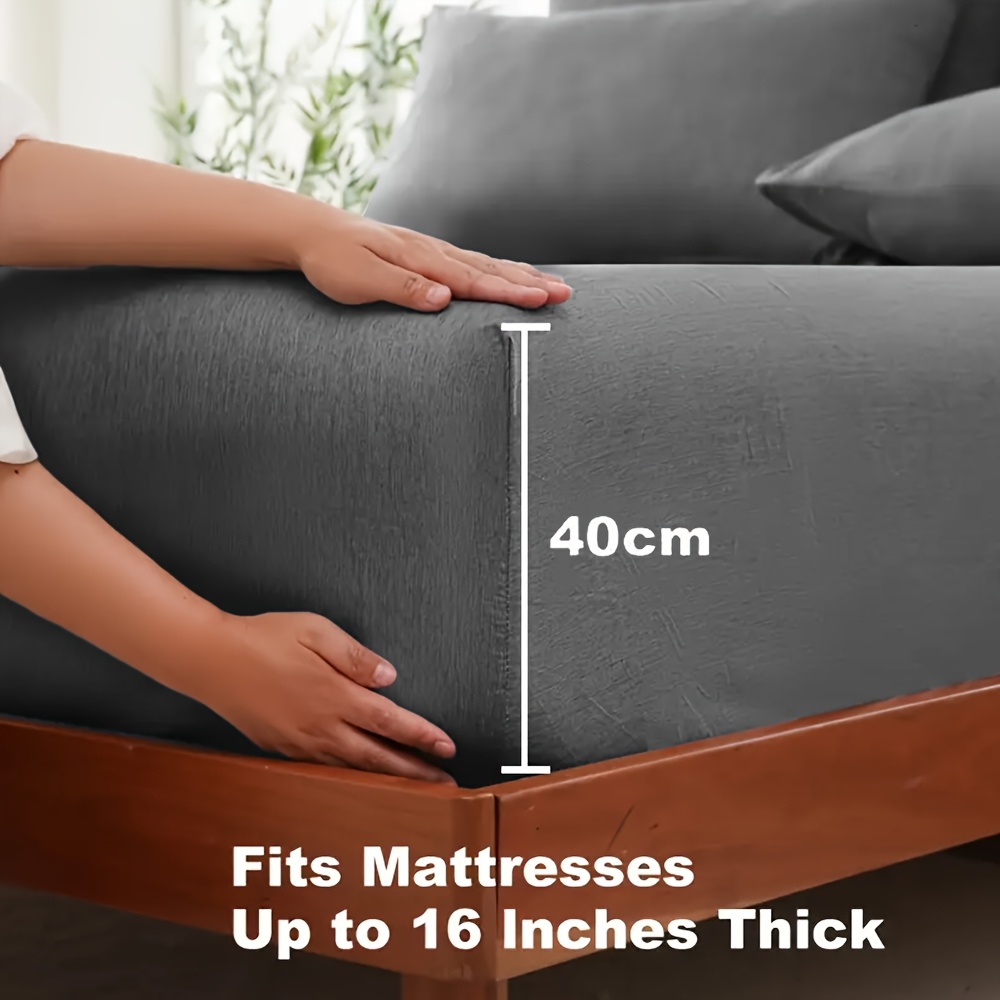 1pc Fitted Sheet - 350tc Hotel Quality, Ultra Soft & Breathable Brushed Microfiber, Deep Pocket To 40cm, Cooling Fitted Sheets