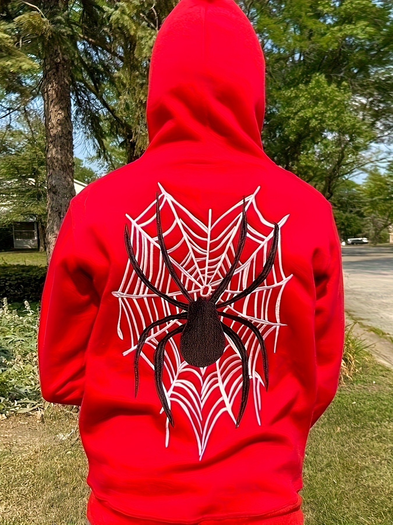 womens y2k gothic punk hip hop zip hoodie halloween spider