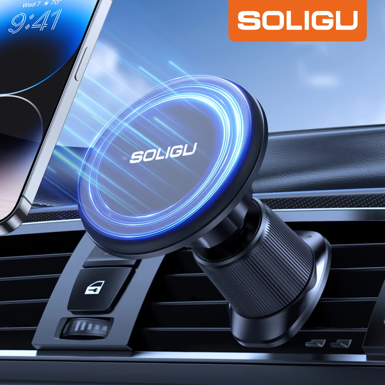 TEMU Soligu Car Phone Holder Car For Iphone Unique - Fixation Ensuring Driving At