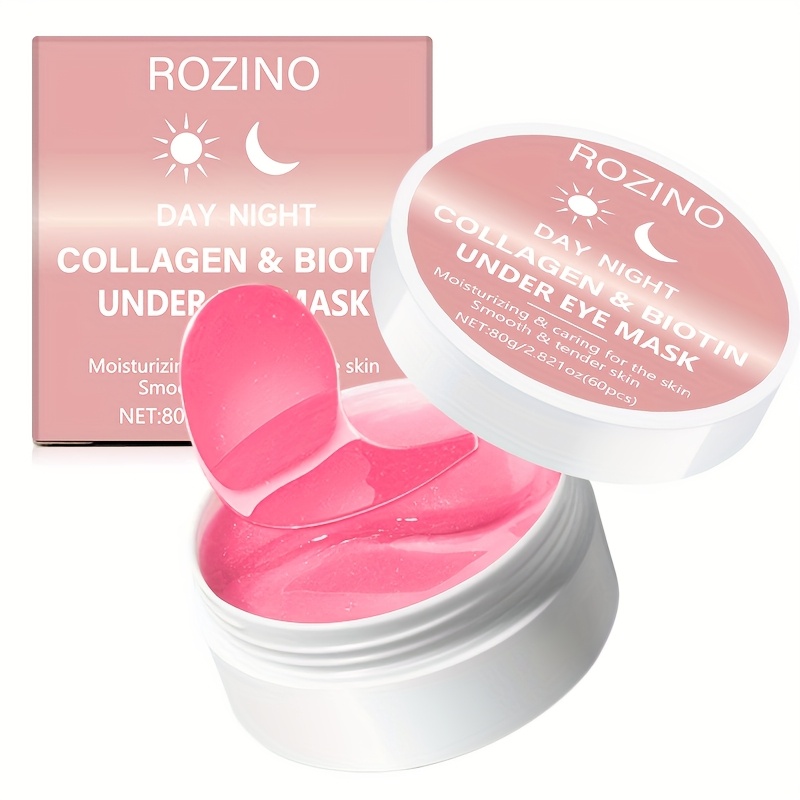 60pcs Day And Night Collagen And Biotin Eye Masks, Moisturizing, Making Skin , , And More Moisturized, The Skin Radiance, Bidding Farewell To And Dry Eye Skin, Suitable For Types