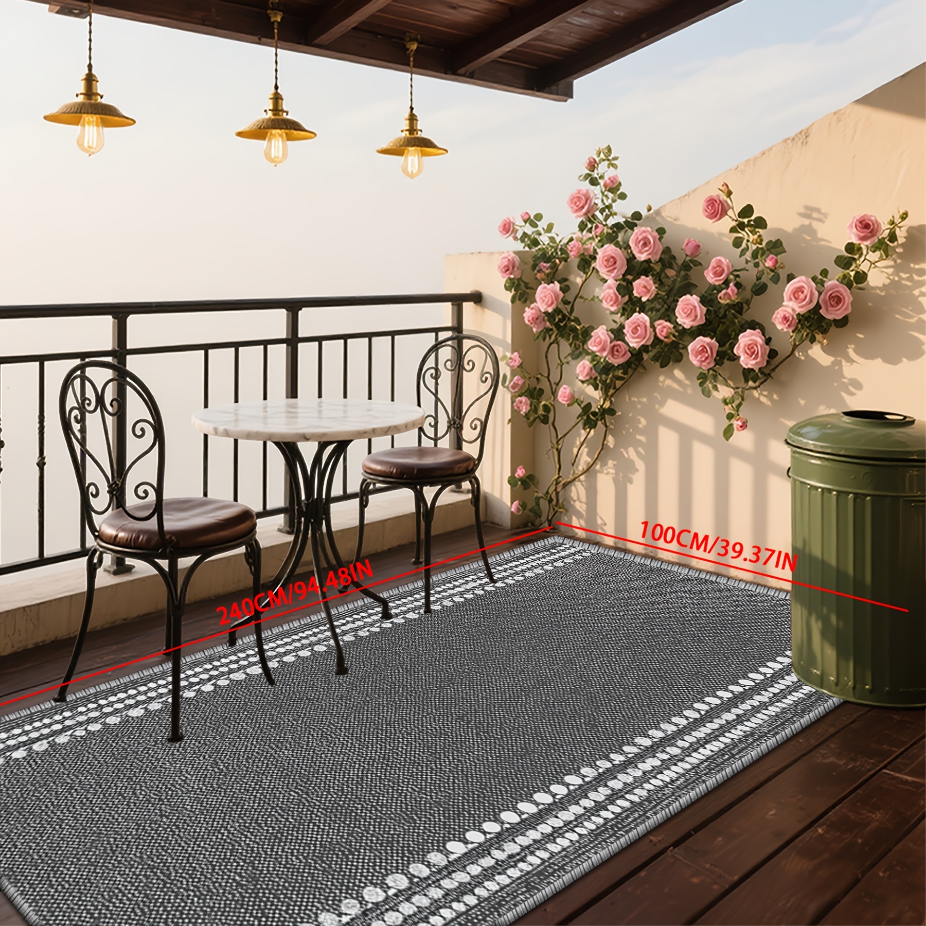 TEMU Golden Diamond Velvet 1pc, 2d Flat Minimalist Light Runner Rug, Aesthetic Decorative Dining Hallway Runner, Soft And Comfortable Outdoor