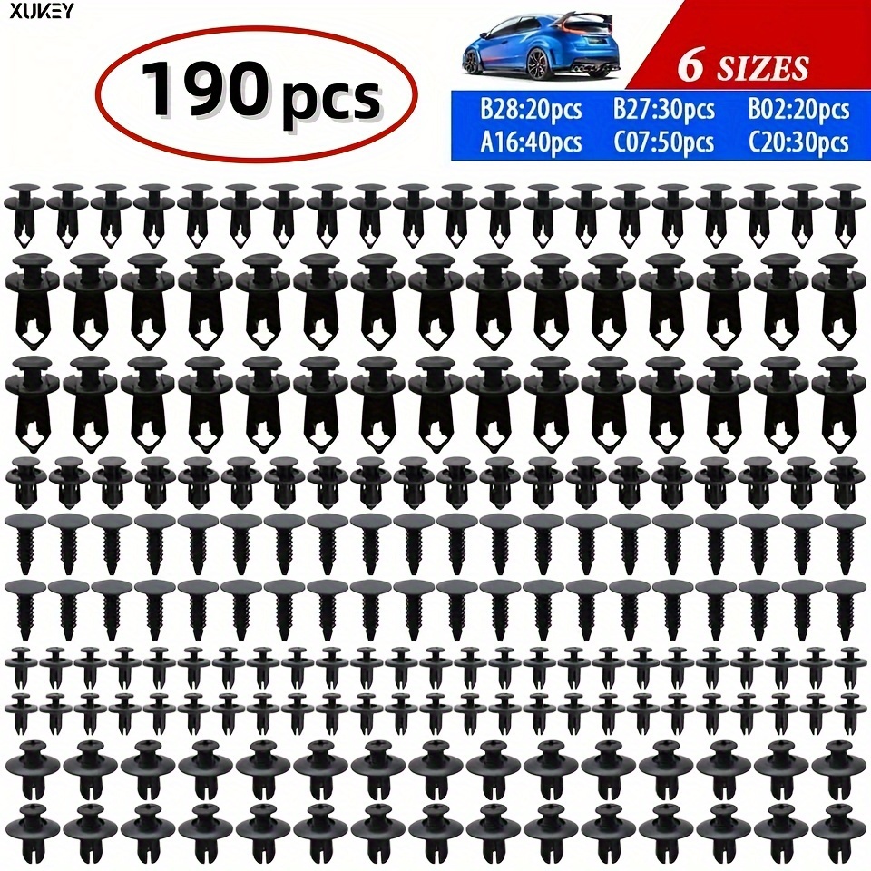 TEMU Us Model C07/c20/b02/a16/b28/b27 50pcs/30pcs/20pcs/40pcs/20pcs/30pcs Per Pack 190pcs Per Pack Black
