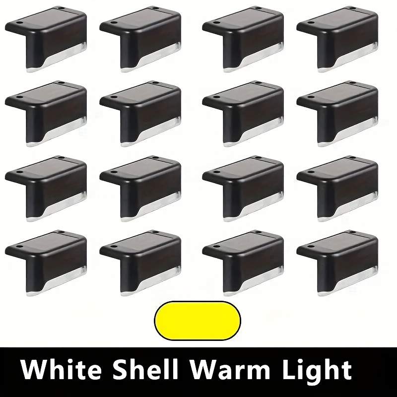 E-shop 16er Set Solar Deckleuchten, geeignet für Solarleuchten für den Außenbereich, geeignet für Veranda, Treppenhaus, Balkon, Terrasse, Hof, Garten,