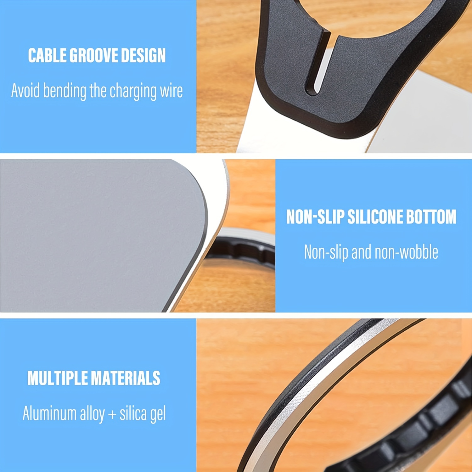 phone stand charger elegant aluminum desk phone Temu