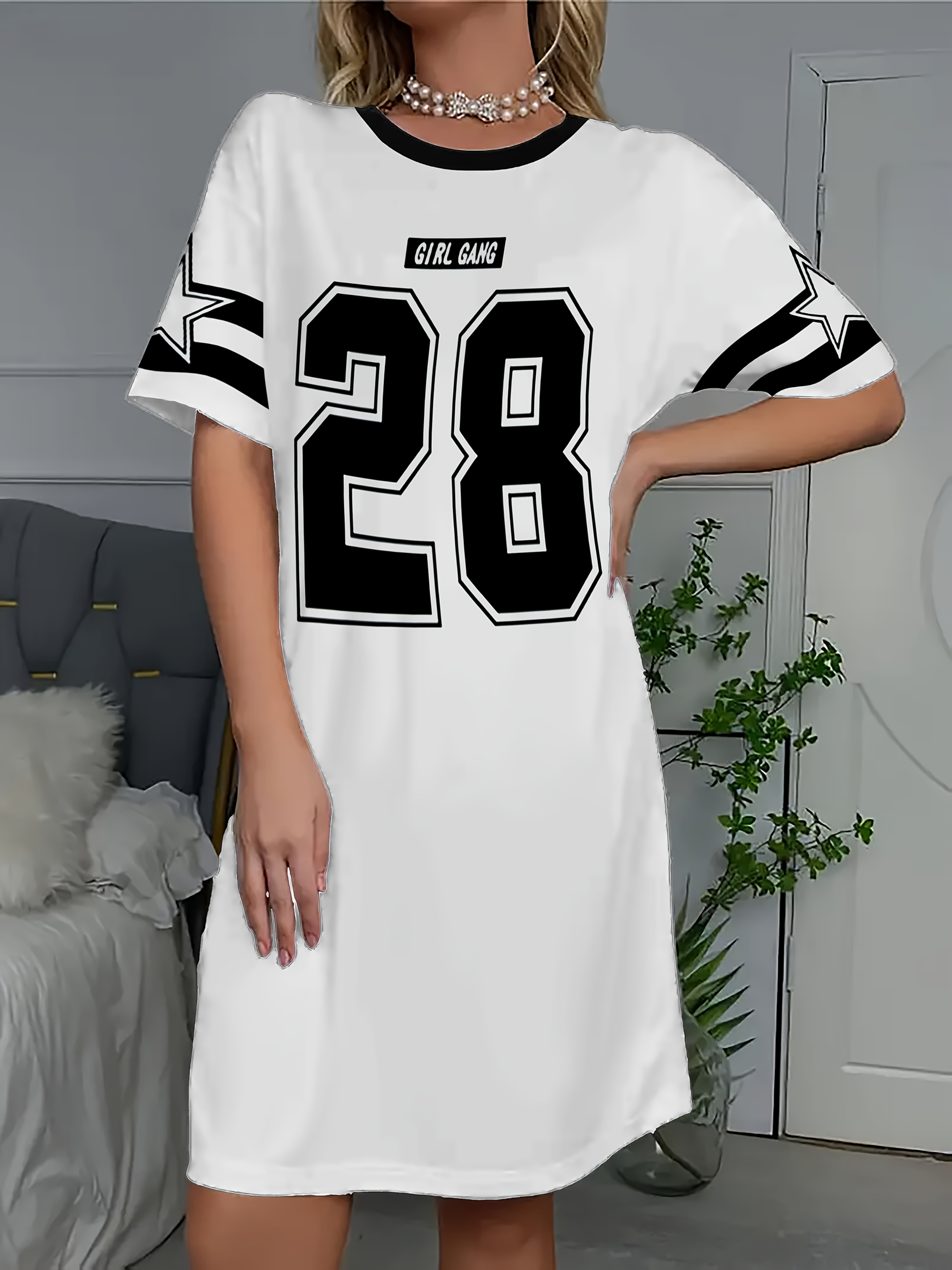 ladies t shirt night dress womens oversized long nightdress 28 print #sold