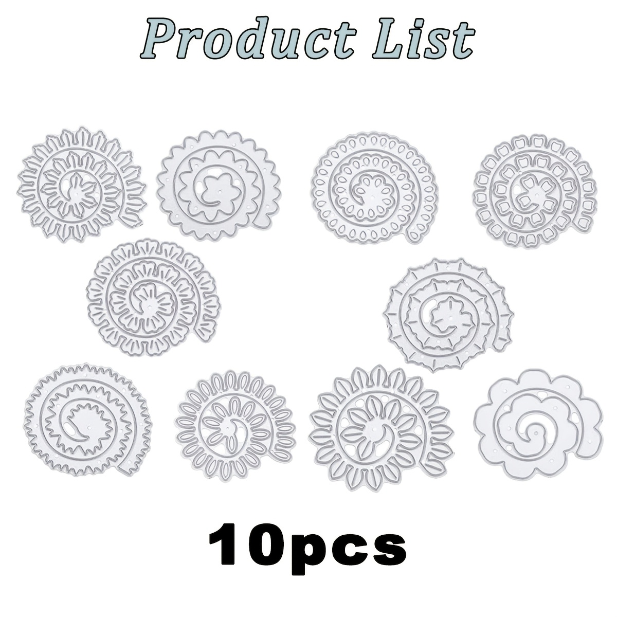 TEMU Set Of 10 3d Flower Making Metal Cutting Dies,die Cuts Metal Embossing Stencils Template Mould For Card Scrapbooking And Diy Craft Album Paper