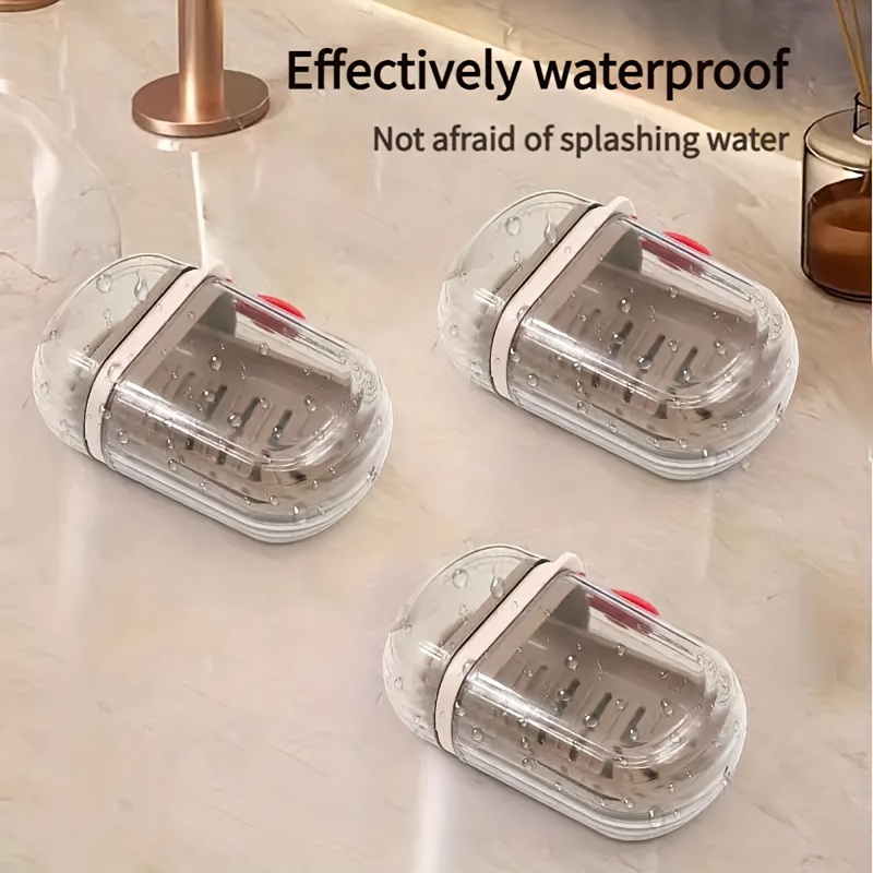 1pc Portable Soap Box with Lid, Sealed Drainage Design, PET Material, Ideal for Travel & Outdoor Leisure - Mini Storage Soap Holder for Camping, Hiking, Outdoor Personal Care Hygiene