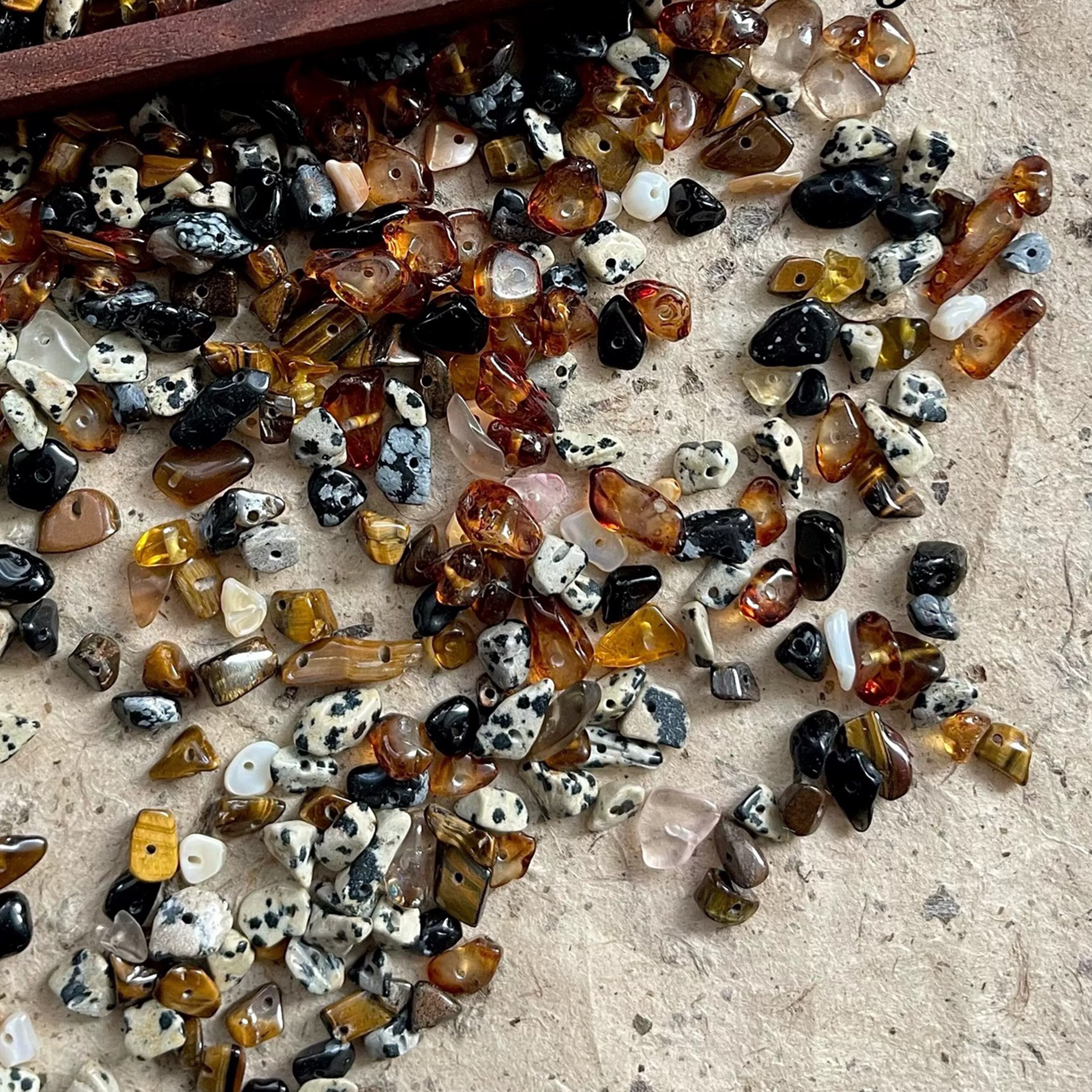 1.06oz/pack Chip Natural Stone Beads Irregular Shaped Pieces For Making, Bracelets &necklaces Craft Supplies