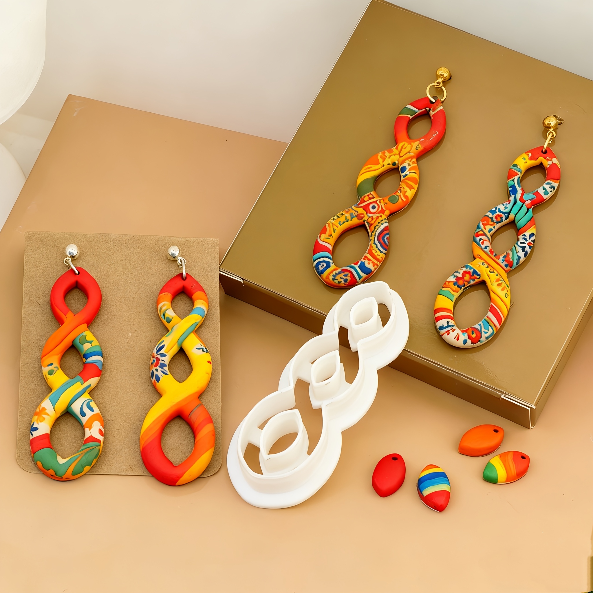 TEMU ["Kits de fabrication de bijoux] Un coupe-pâte polymère nœud en huit rétro et pour la fabrication de bijoux, coupe-pâte pour boucles d'oreilles,