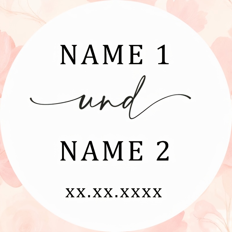 TEMU Personalized Custom Wedding Stickers - Wedding Sticker Labels - Customizable Name And Date - White Round Stickers - Perfect For Wedding Decor,