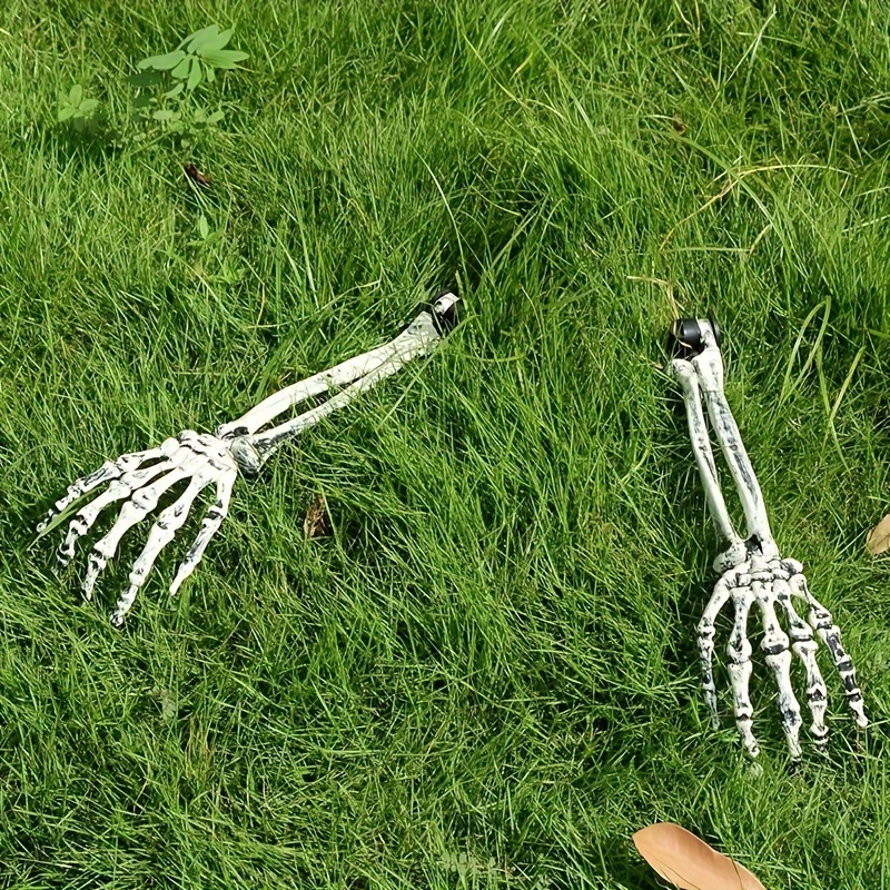 

2pcs Skeleton Hands Yard Stakes - Realistic Plastic Bone Hands For , Christmas, Easter Garden Decorations, Holiday Lawn Ground Inserts, No Electricity Needed, Featherless