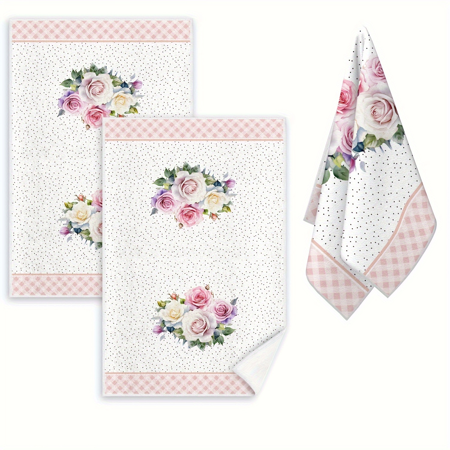 

Lot de 2 serviettes en microfibre à motif floral, style contemporain, torchons absorbants pour et de bain, idéaux pour , , cadeaux de pendaison de crémaillère