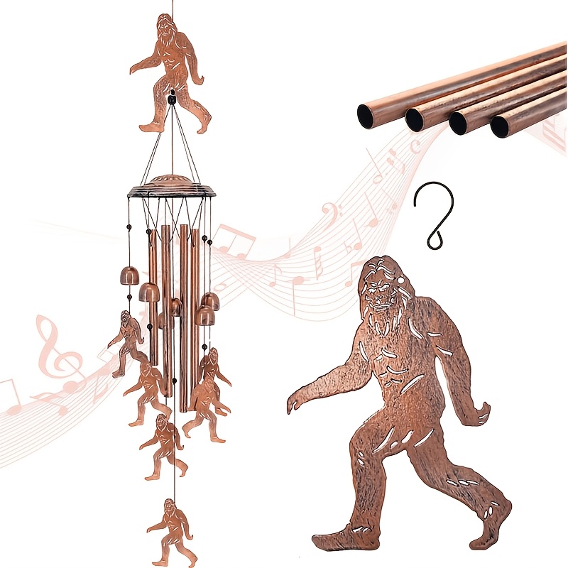 

Handcrafted Bigfoot Wind Chimes - 90cm Metal Sasquatch Garden Decor With Bells - Ideal For Outdoor/indoor, Lawn, Porch, Patio - Unique Gift For Men, Women, Dad,