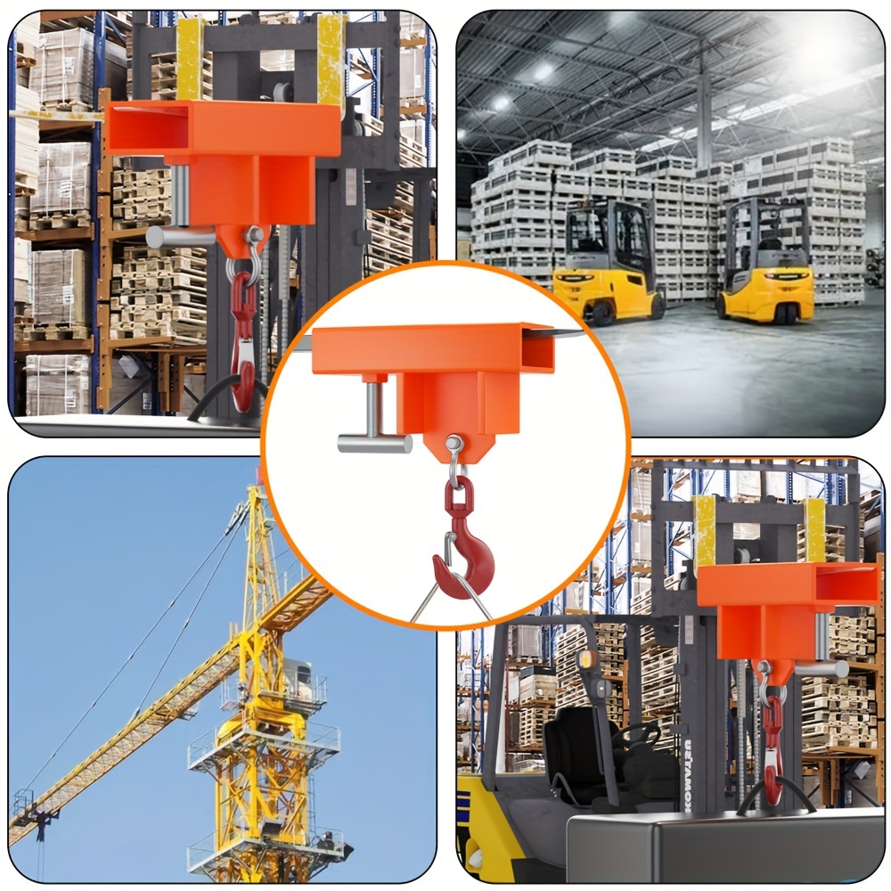 2 Ton Forklift Lifting Hook Truck Fork Hoist Swivel Hook Mobile Crane Forklift Attachment