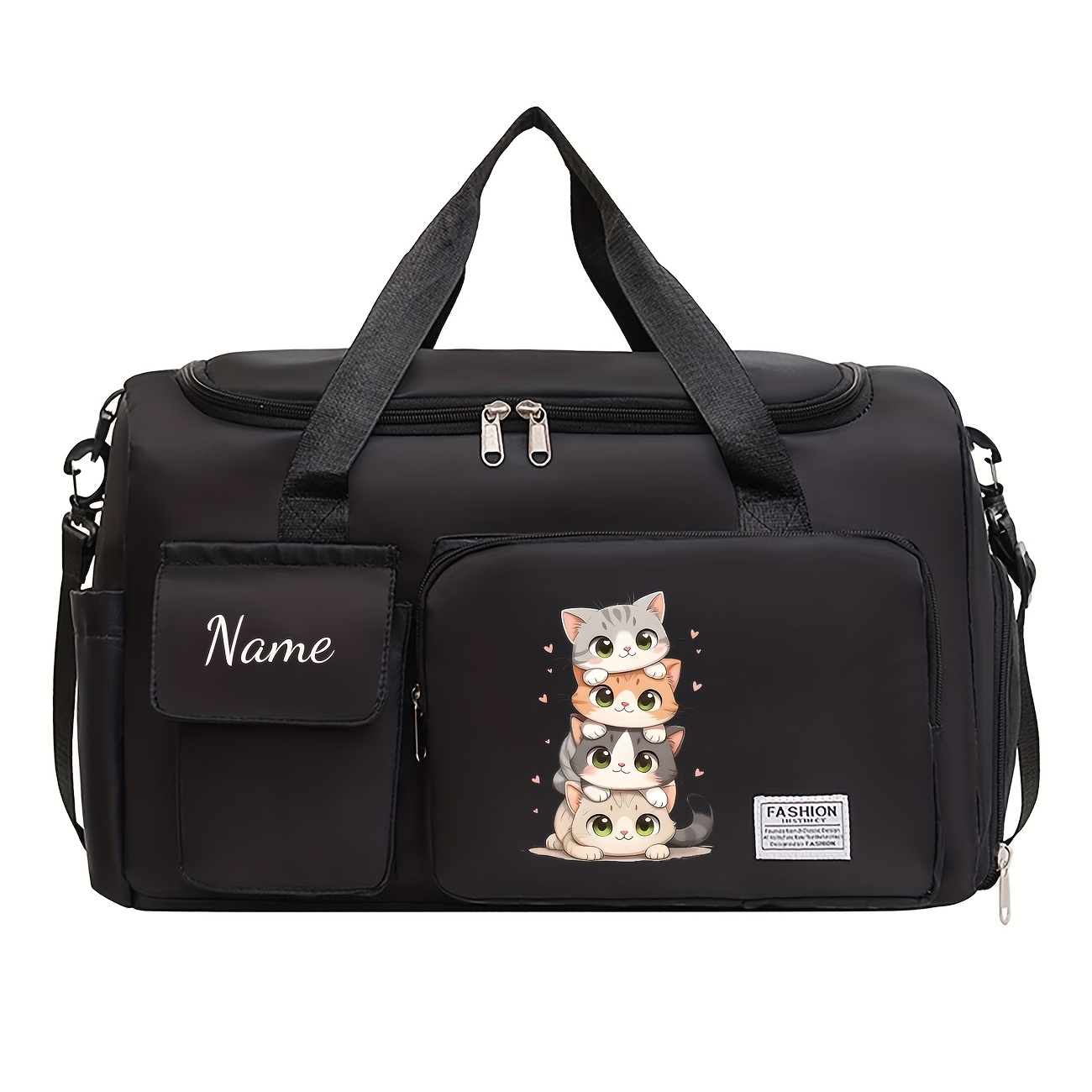 TEMU 98/2000 Personalized Fitness Bag | Cute Pattern, Multi-functional Shoulder Bag, Multiple Compartments, Zipper Closure, Large Space Capacity, In