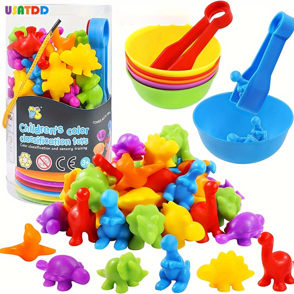 

Unlock Your Child's Math & Color Sorting Skills With Fun Dinosaur Matching Games & Sorting Bowls - Stem Toy Sets For 3+ Years Old Boys & Girls, Halloween, Christmas, And Thanksgiving Day Gift