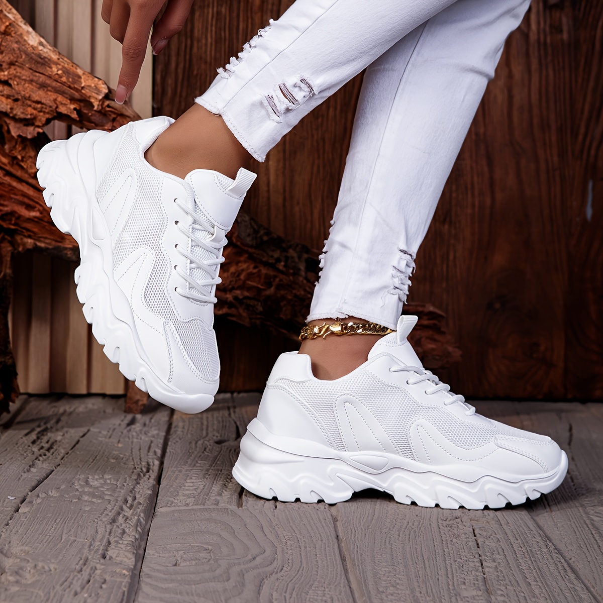 stilvolle weiße mesh sneaker damen schnürverschluss modische