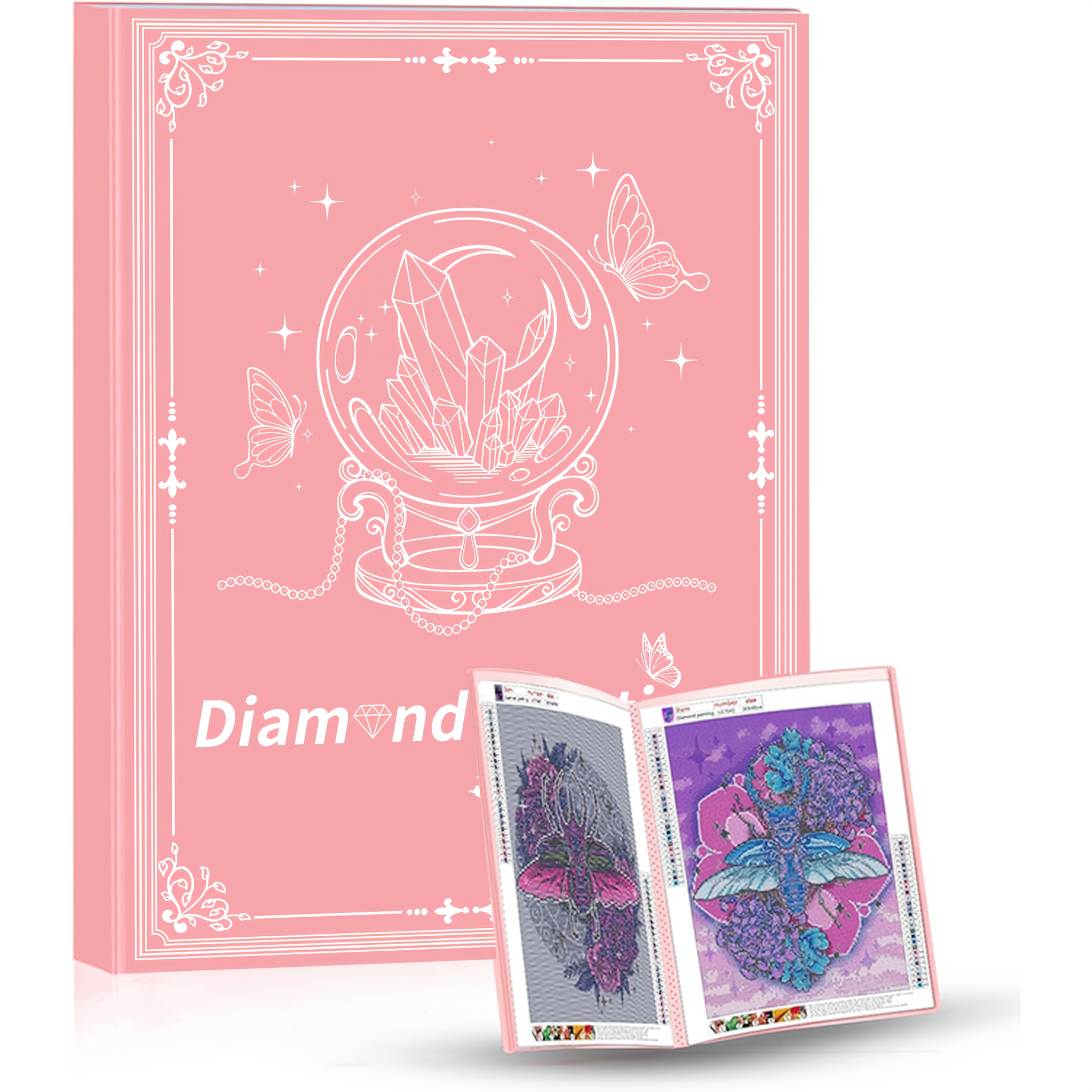 item picture a large capacity a3 diamond painting portfolio with 30 pages features a thick pp plastic binder with a cover   60 sheets 30 pages suitable for scrapbooking photos and organizing arts and crafts   home storage