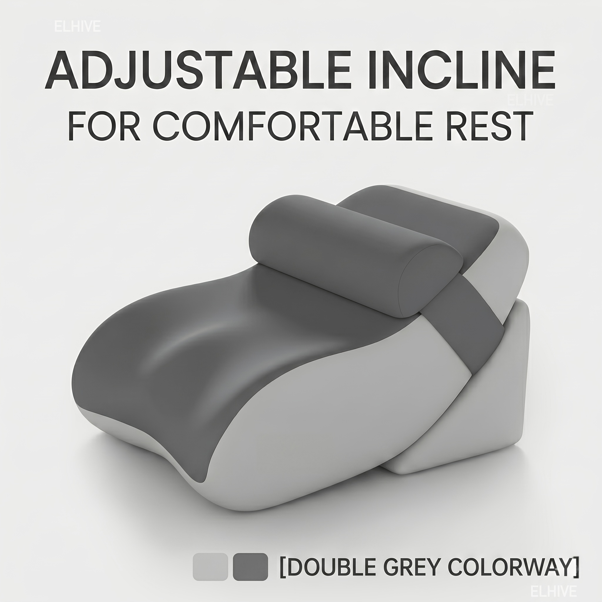 TEMU 3pcs Set Adjustable Backrest Pillow For Bed Sitting, Memory Foam Reading Wedge Cushion, Multi-angle Ergonomic Fit For Head, Neck, And Back,