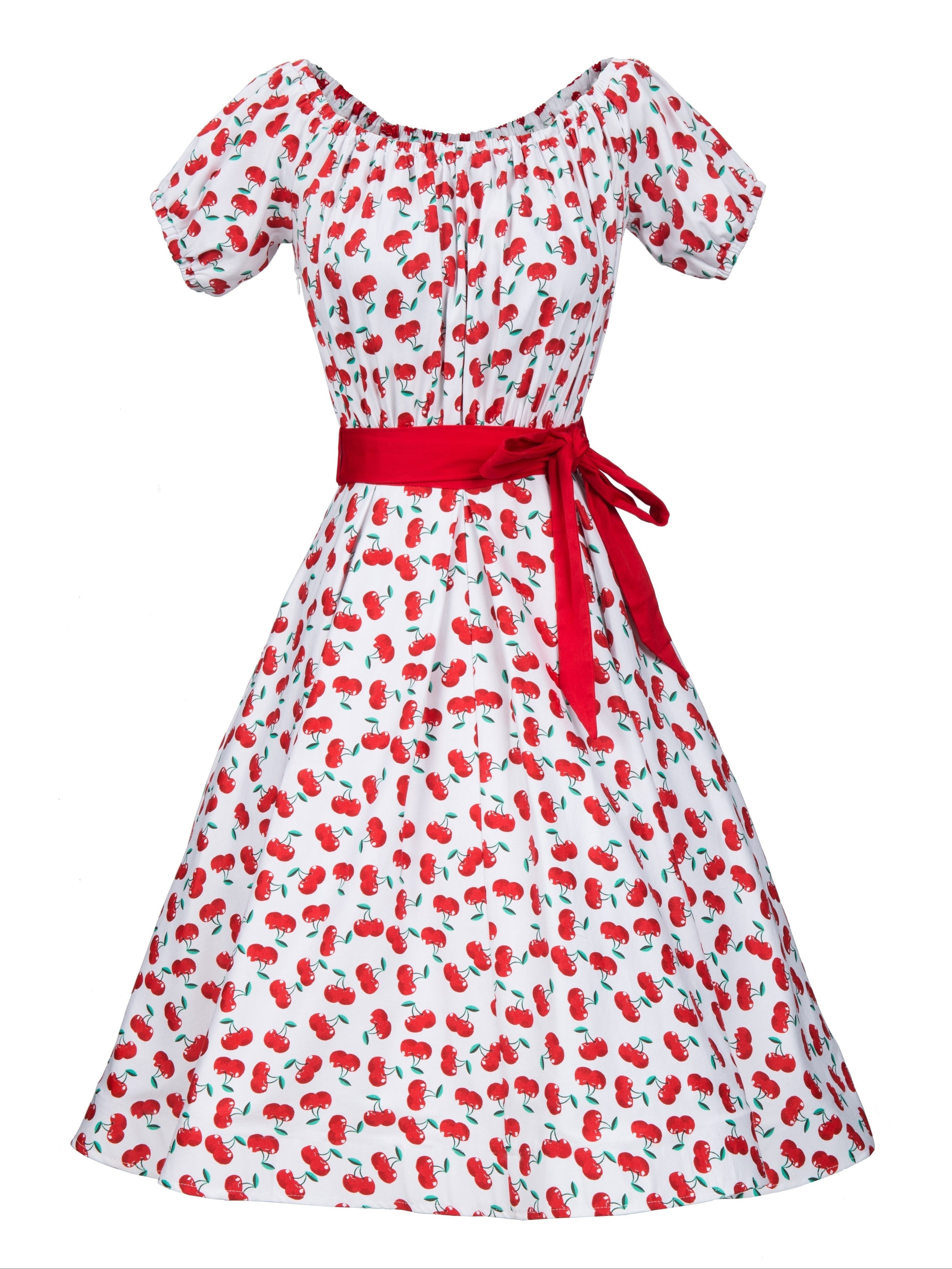 Puff Sleeve Dress Shein Cherry Dress Cherry Dress Sold On Temu