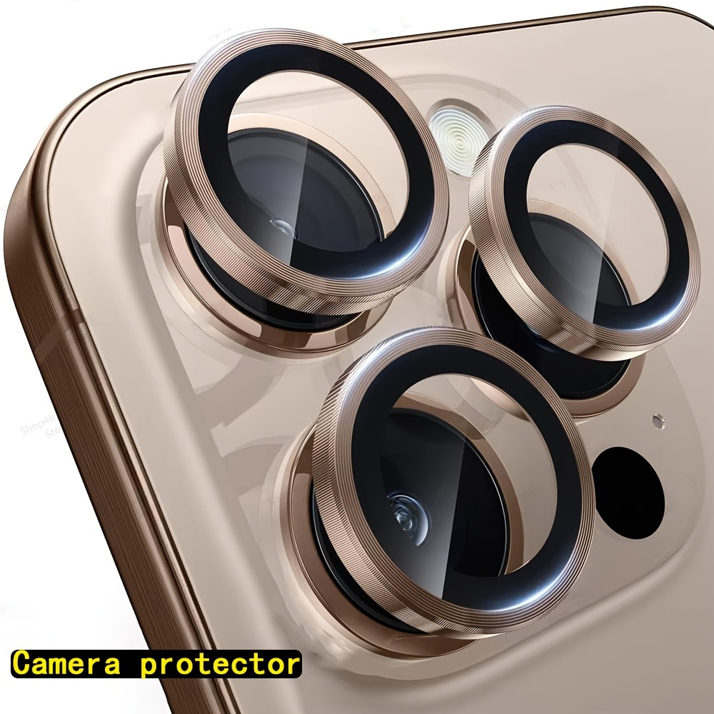 

A Set For Iphone11 12 13 Pro Max 12 13 Mini 11 12 13 Pro Camera Lens Protector, Made Of Aluminum Alloy Metal With Tempered Glass, Providing Full Coverage And Protection.